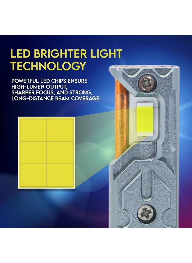 طقم لمبات ليد أمامية A70 عالية القوة 360 درجة (قطعتين) – H7 | 130 واط | شعاع أحادي | 6000 كلفن مع درايفر | ضمان دولي لمدة 6 أشهر - Image 2